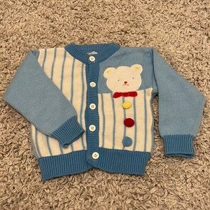 Vintage Quiltex Bear Cardigan, Size 24 Months